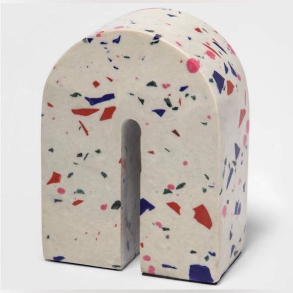 Target Threshold Terrazzo Solid Bookend Original Sticker Arched U Shape Rainbow - Picture 9 of 10